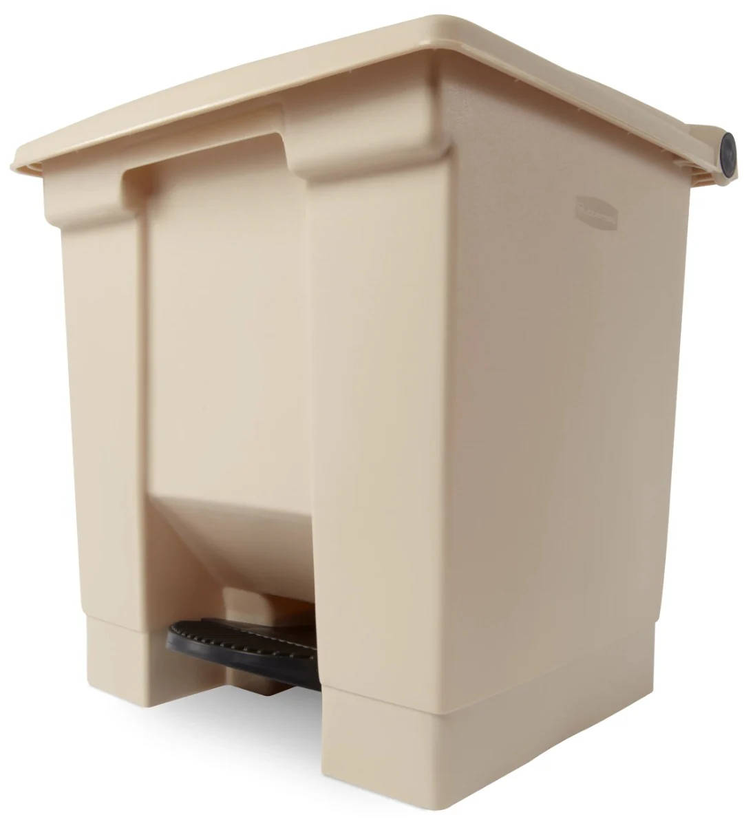 Rubbermaid FG614300BEIG Plastic Rectangular Front Step-On Container / Trash Can 8 Gal. - Beige - Image 2