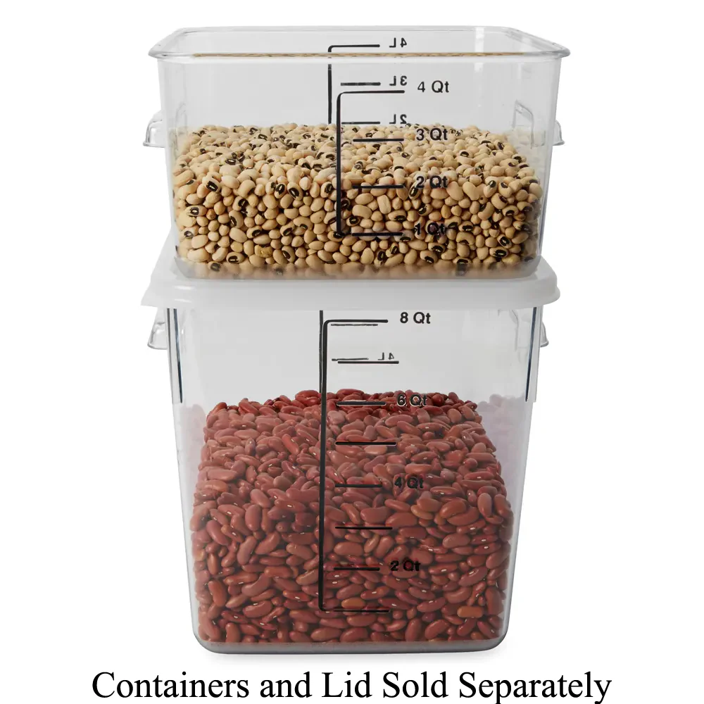 Rubbermaid FG630800CLR Plastic Space-Saving Square Food Storage Container with Liter and Qt. Gradations 8 qt. - Clear - Image 10