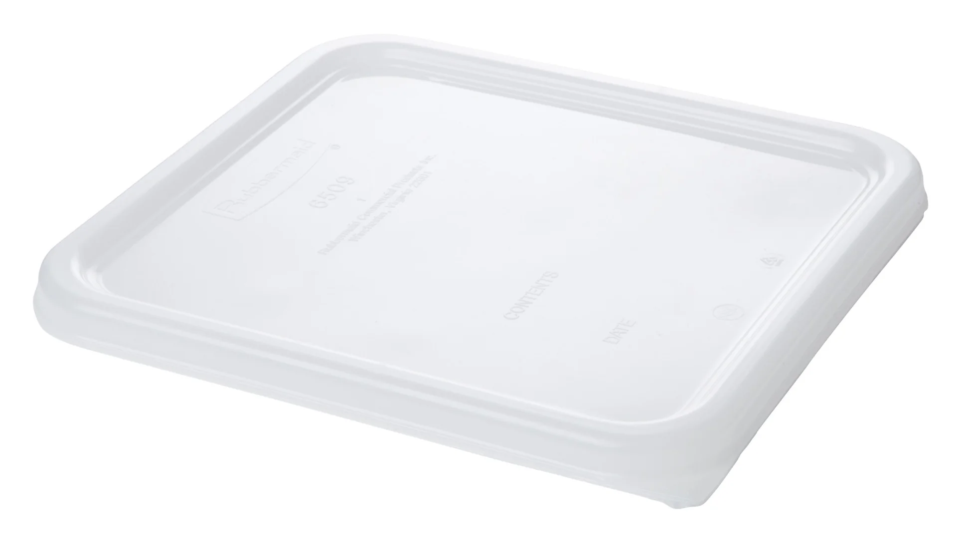 Rubbermaid FG650900WHT Space Saving Square Food Storage Container Lid 2-8 Qt. - White - Image 2
