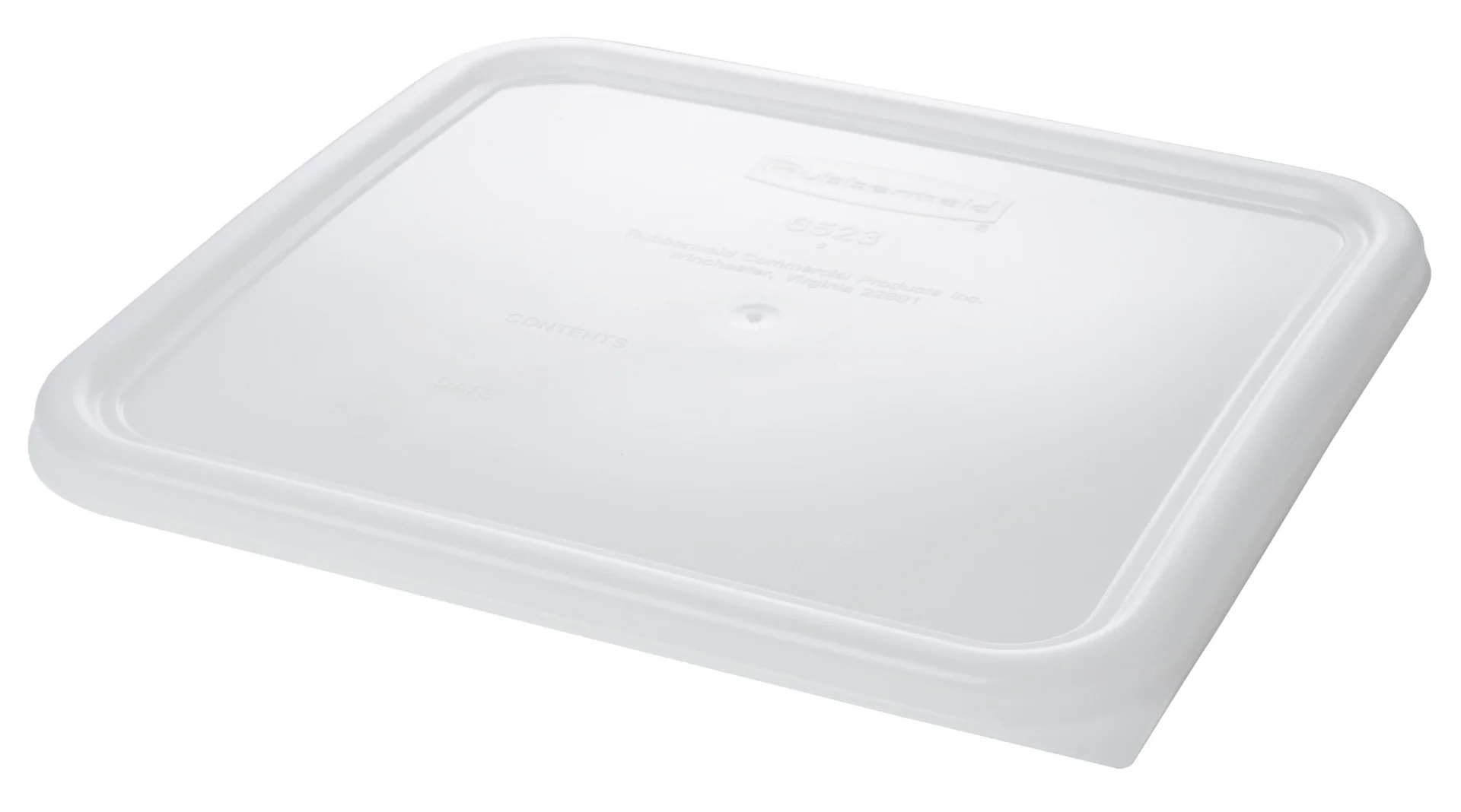 Rubbermaid FG652300WHT Space Saving Square Food Storage Container Lid 12-22 Qt. - White - Image 2