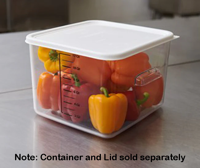 Rubbermaid FG652300WHT Space Saving Square Food Storage Container Lid 12-22 Qt. - White - Image 5