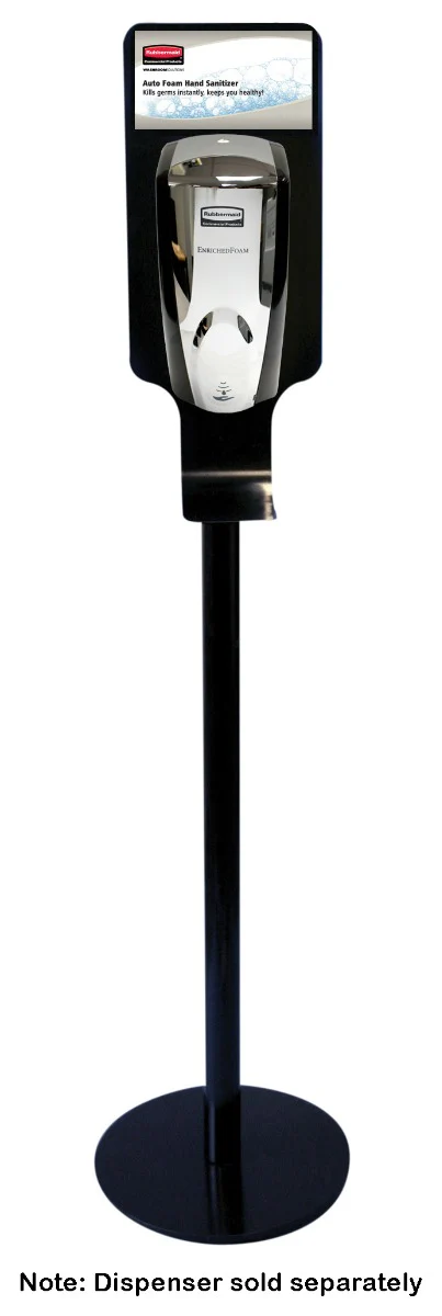 Rubbermaid FG750824 Autofoam Hand Sanitizer Station Metal Premium Floor Stand 59-1/4"H - Black - Image 3