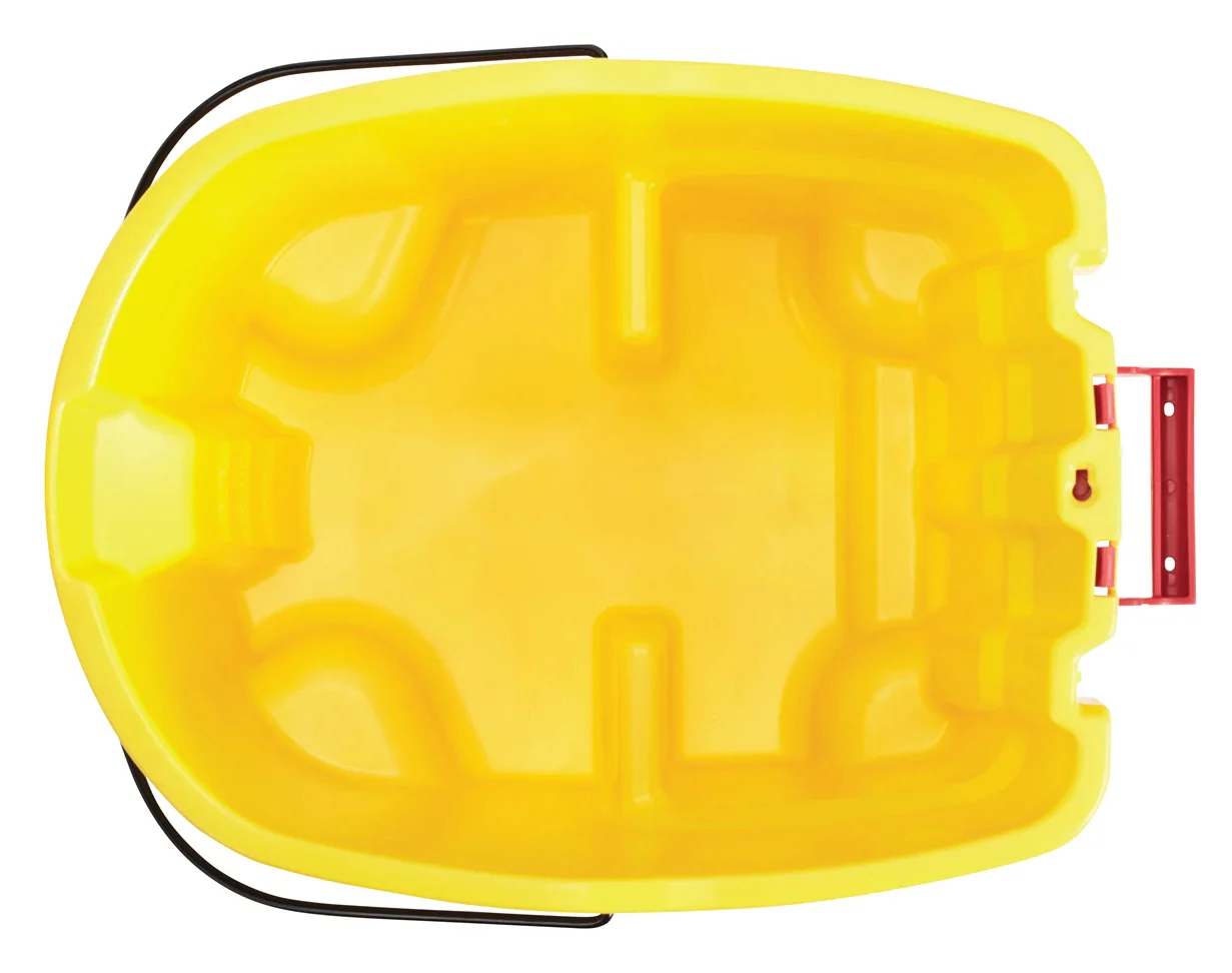 Rubbermaid 2064914 WaveBrake Mop Bucket with Casters 35 qt. - Yellow - Image 6