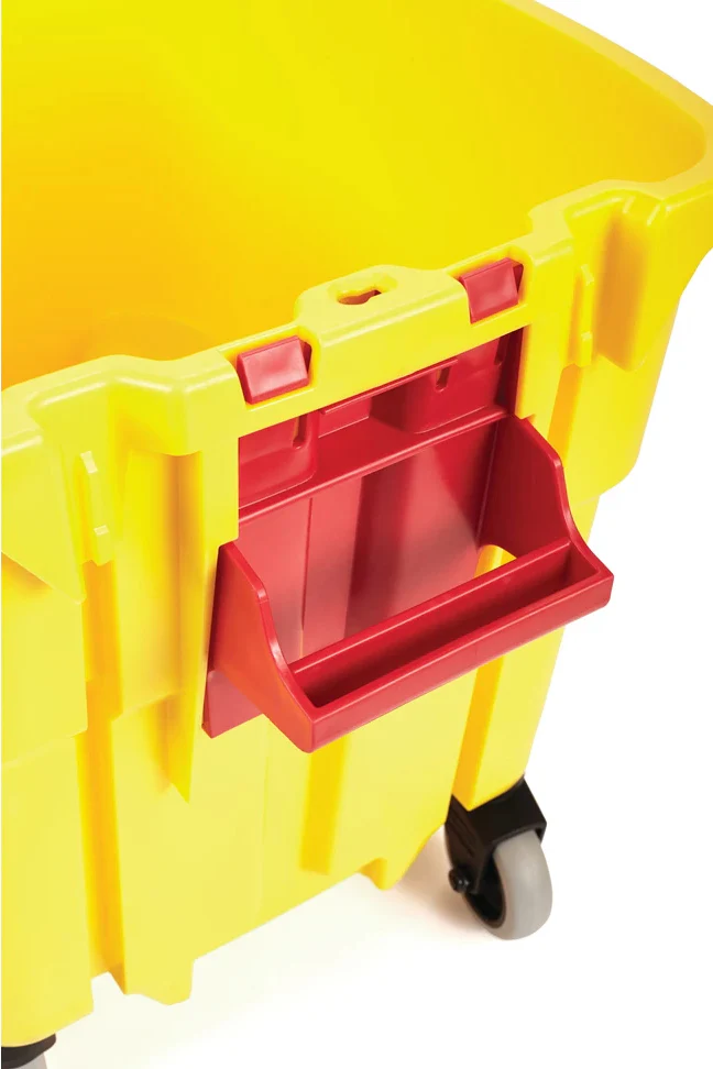 Rubbermaid 2064914 WaveBrake Mop Bucket with Casters 35 qt. - Yellow - Image 7