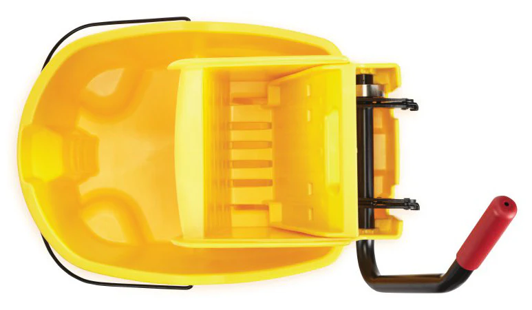 Rubbermaid FG758088YEL WaveBrake Side-Press Mop Bucket and Wringer 35 qt. - Yellow - Image 10