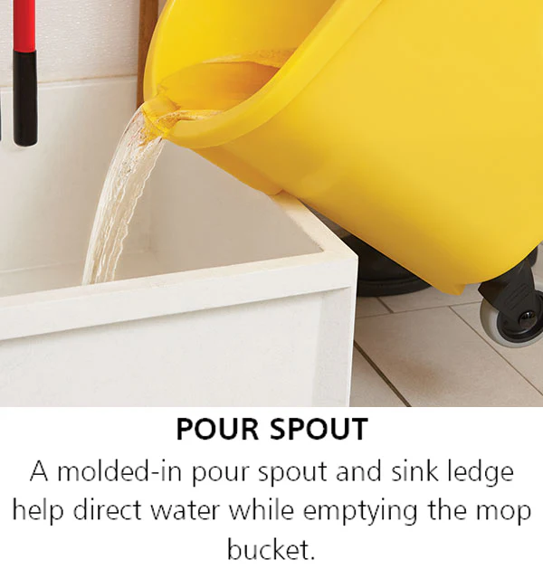 Rubbermaid FG758088YEL WaveBrake Side-Press Mop Bucket and Wringer 35 qt. - Yellow - Image 18