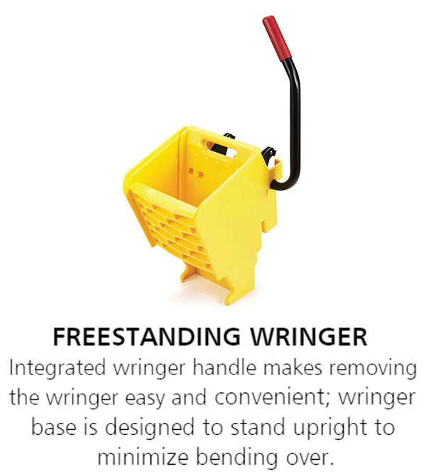 Rubbermaid FG758088YEL WaveBrake Side-Press Mop Bucket and Wringer 35 qt. - Yellow - Image 21