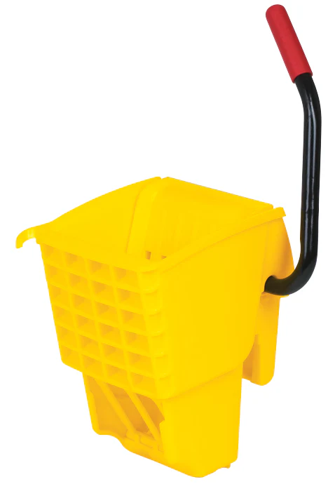 Rubbermaid FG758088YEL WaveBrake Side-Press Mop Bucket and Wringer 35 qt. - Yellow - Image 5