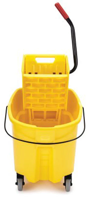 Rubbermaid FG758088YEL WaveBrake Side-Press Mop Bucket and Wringer 35 qt. - Yellow - Image 6