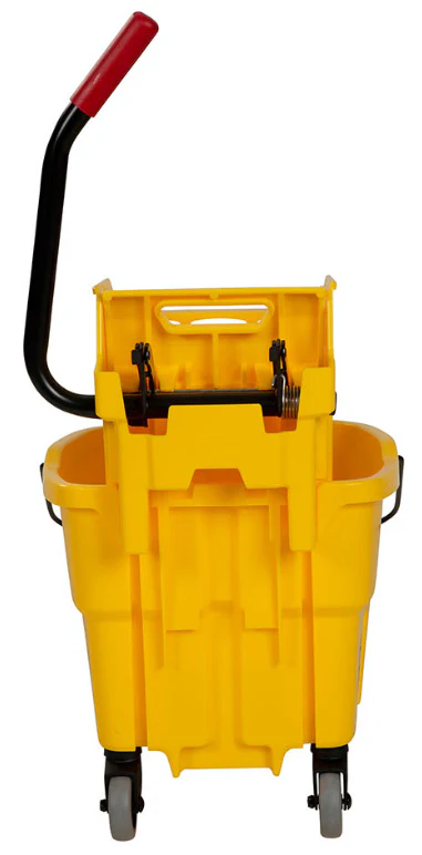 Rubbermaid FG758088YEL WaveBrake Side-Press Mop Bucket and Wringer 35 qt. - Yellow - Image 8
