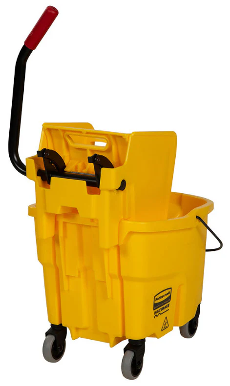 Rubbermaid FG758088YEL WaveBrake Side-Press Mop Bucket and Wringer 35 qt. - Yellow - Image 9