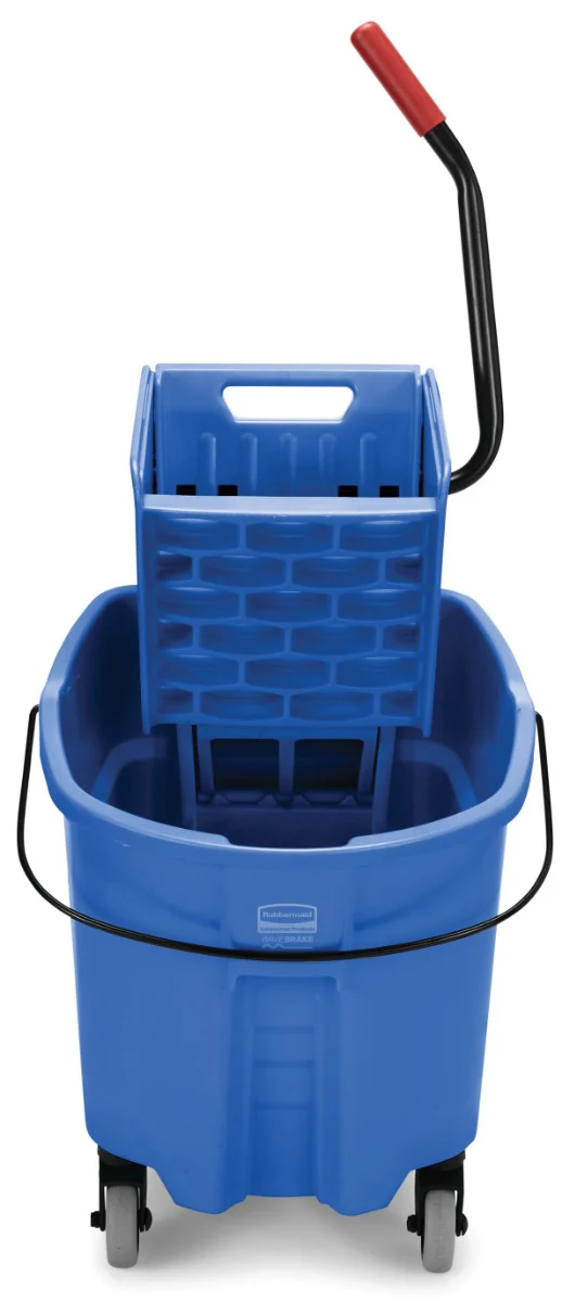 Rubbermaid FG758888BLUE WaveBrake Side-Press Bucket and Wringer 35 Qt. - Blue - Image 2