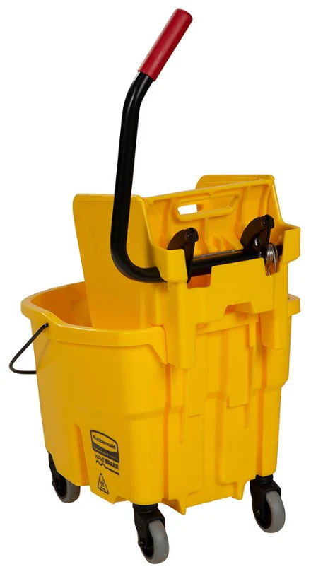 Rubbermaid FG758888BLUE WaveBrake Side-Press Bucket and Wringer 35 Qt. - Blue - Image 5