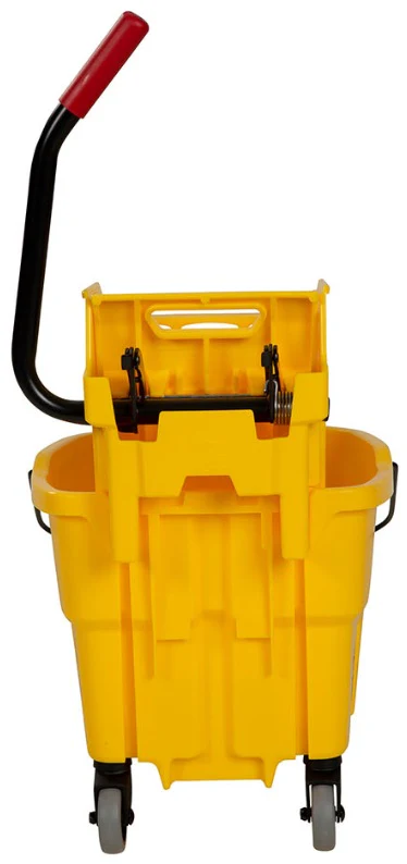Rubbermaid FG758888RED WaveBrake Side-Press Bucket and Wringer 35 Qt. - Red - Image 4