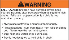 Rubbermaid FG780608PLAT Sturdy Chair Stackable Plastic High Chair / Youth Seat with Waist Strap & w/o Wheels - Platinum - Assembled - Image 3