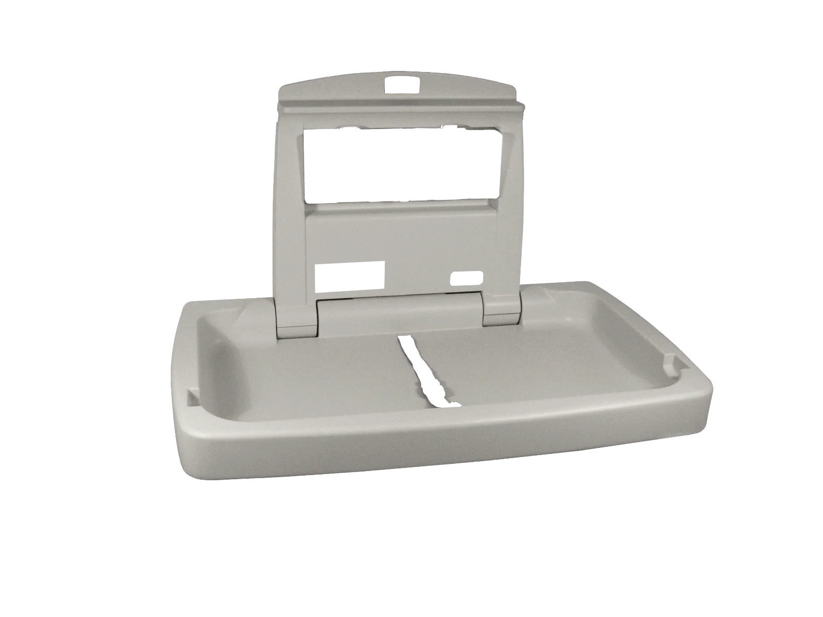 Rubbermaid FG781888LPLAT Wall-Mounted Horizontal Baby Changing Station - Platinum