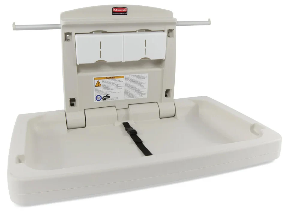 Rubbermaid FG781888LPLAT Wall-Mounted Horizontal Baby Changing Station - Platinum - Image 2