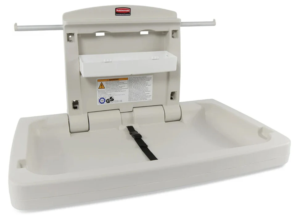 Rubbermaid FG781888LPLAT Wall-Mounted Horizontal Baby Changing Station - Platinum - Image 3