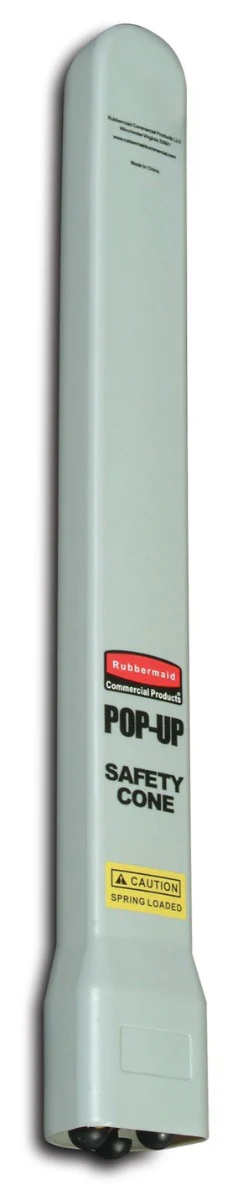 Rubbermaid FG9S0000YEL Multi-Lingual "Caution" Wet Floor Pop-Up Floor Cone Safety Sign with Wall-Mounted Case 20" - Yellow - Image 4