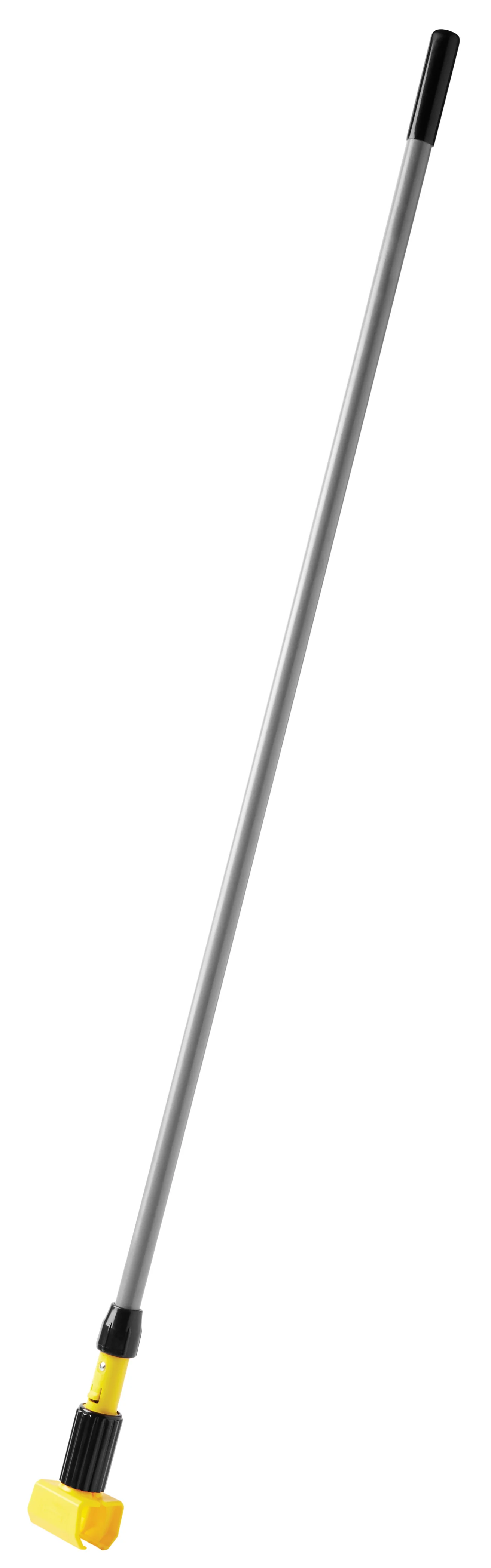 Rubbermaid FGH24600GY00 Gripper Clamp-Style Fiberglass Wet Mop Handle with Yellow Plastic Head 60" - Gray