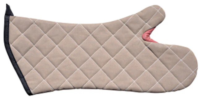 San Jamar 800FG17 Ambidextrous BestGuard with WebGuard Plus Oven Mitts 17" - Tan - 1/Pair - Image 2