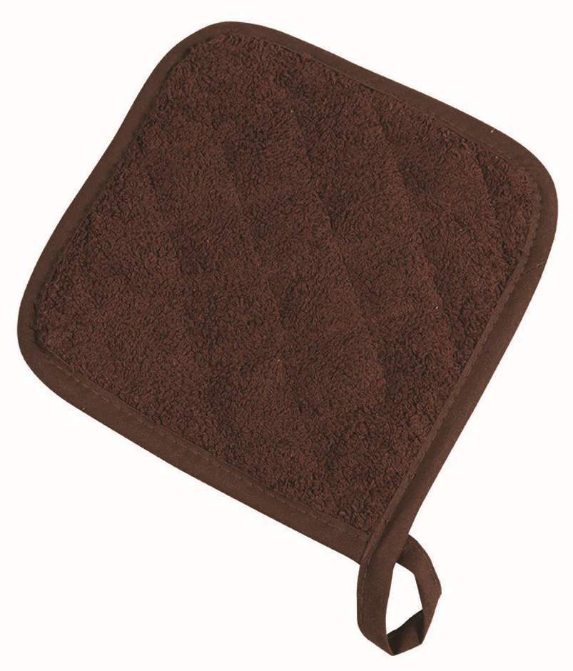 San Jamar 802TPH Terry Cloth Pot Holder 8"x 8" - Brown - Image 2