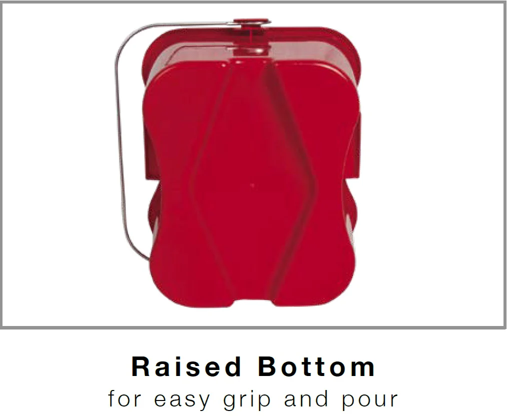 San Jamar KPP256RD Kleen-Pail Pro Red Plastic Sanitizing Pail 8 qt. - Image 4