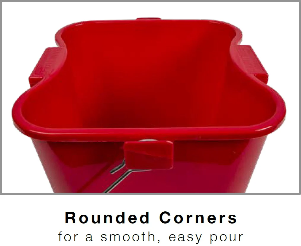 San Jamar KPP256RD Kleen-Pail Pro Red Plastic Sanitizing Pail 8 qt. - Image 5