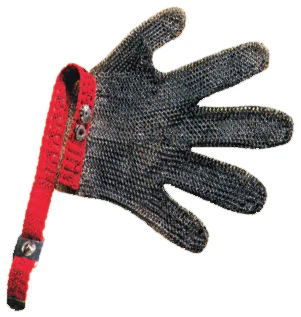 San Jamar MGA515S Ambidextrous Stainless Steel Mesh Cut-Resistant Glove with White Wrist Band - Small - Image 2