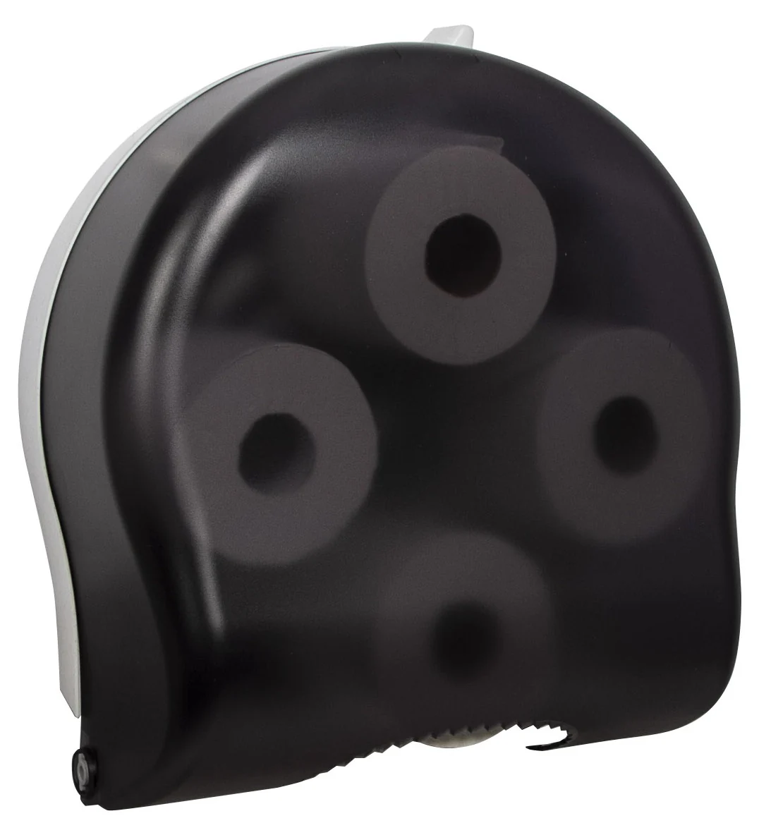 San Jamar R3900TBK Wall Mount Plastic 4-Station Carousel Tissue Dispenser - Translucent Black Pearl - Holds (4) 5" Rolls - Image 5