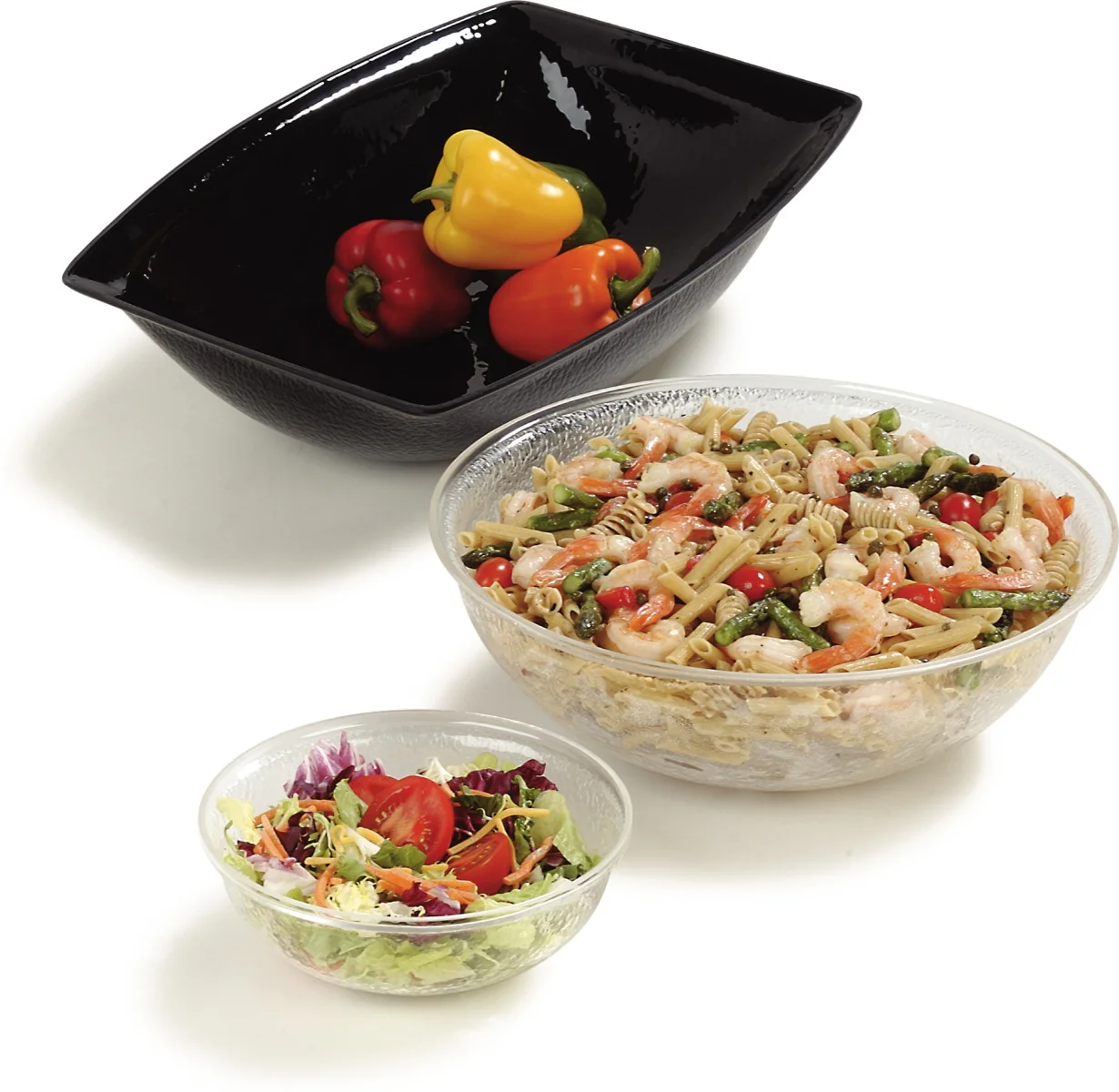 Carlisle SB7807 Round Acrylic Pebbled Salad Bowl 18" - 15 qt. - clear - Image 5