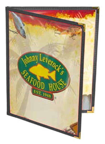 Menu Solutions SE310C-BK Double Panel 4-View Booklet Menu Cover 8-1/2" x 11" - Black