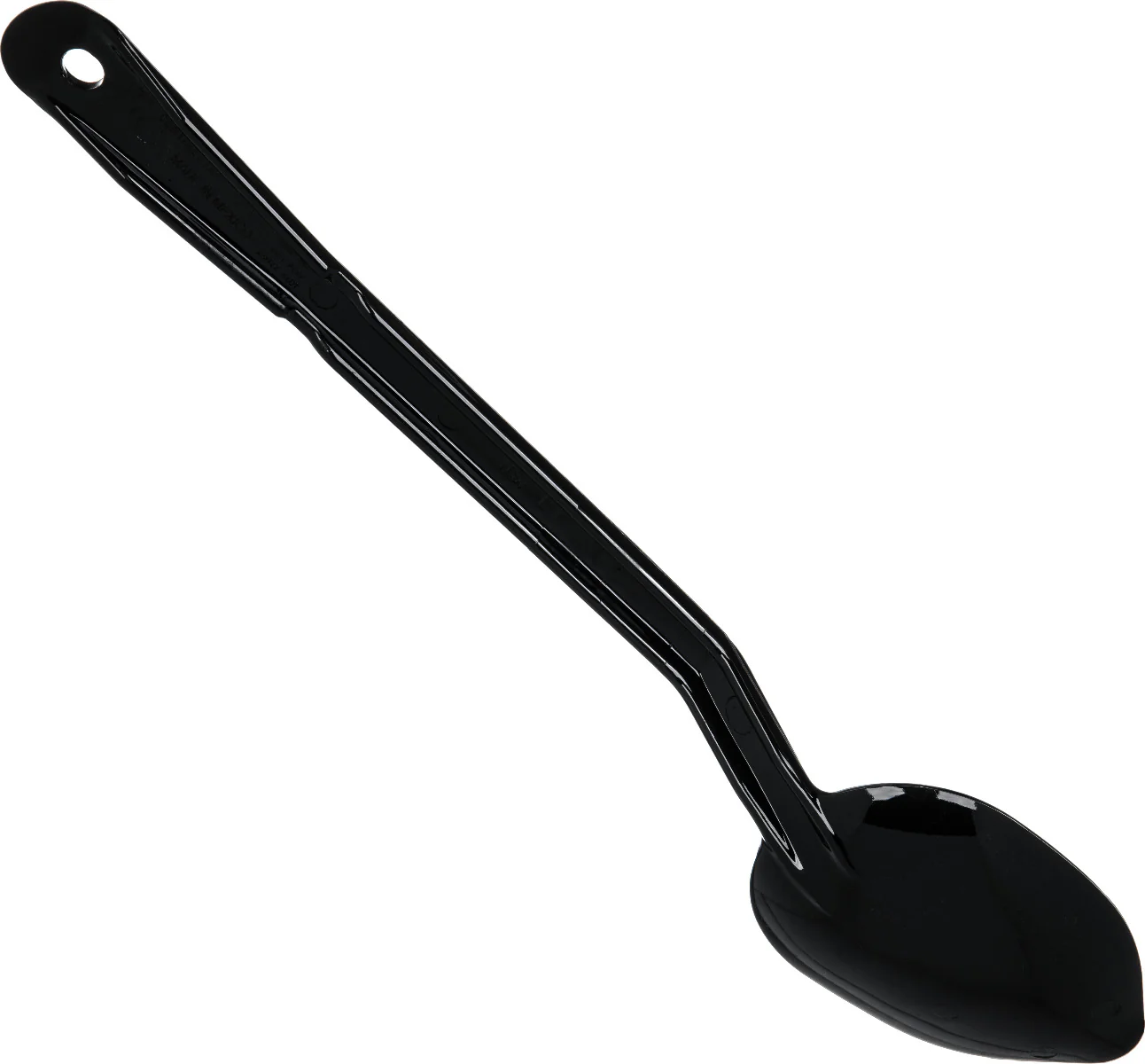 Carlisle 442003 One-Piece Plastic Solid Serving Spoon with Notched Handle 13" - Black - Image 5