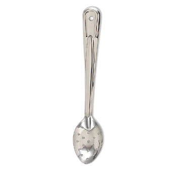 Browne 572132 Conventional Medium Gauge Stainless Steel Perforated Serving Spoon with Reinforced Grooved Handle 13" - Image 2