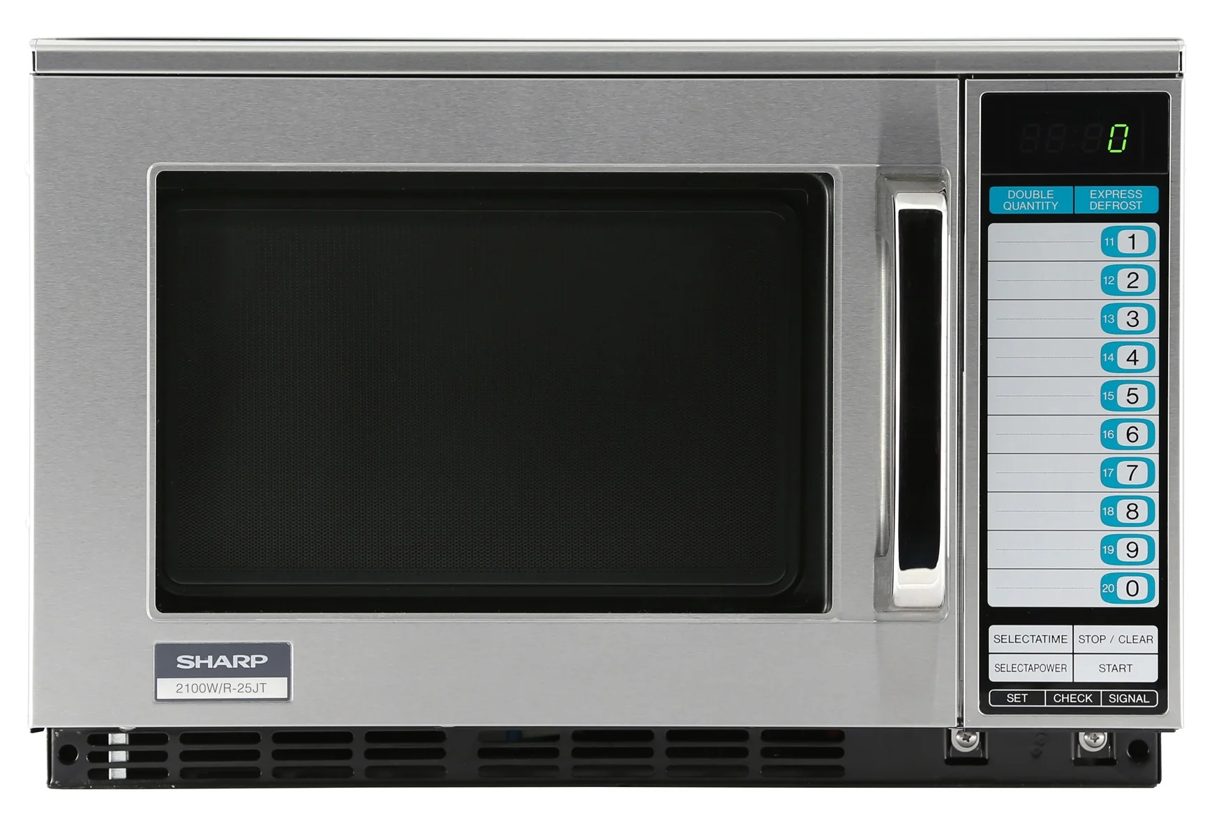 Sharp R-25JTF Stainless Steel Heavy Duty Commercial Microwave Oven with Touch Pad Controls 20-1/8" - 0.7 cu. ft. - 230/208V, 2100W