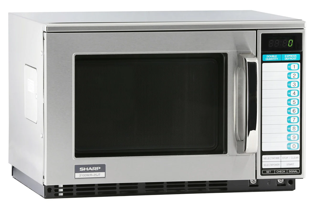 Sharp R-25JTF Stainless Steel Heavy Duty Commercial Microwave Oven with Touch Pad Controls 20-1/8" - 0.7 cu. ft. - 230/208V, 2100W - Image 3
