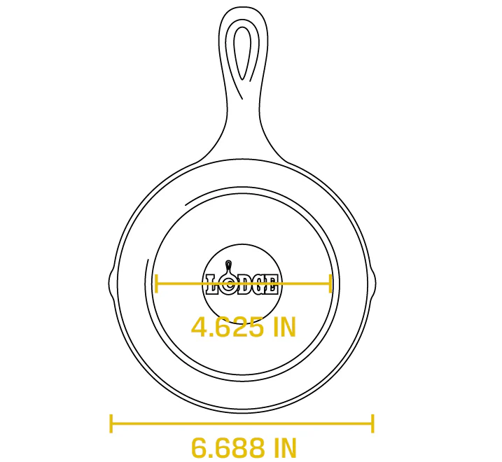 Lodge L3SK3 Round Seasoned Cast Iron Skillet with Handle 6-1/2" - Image 8