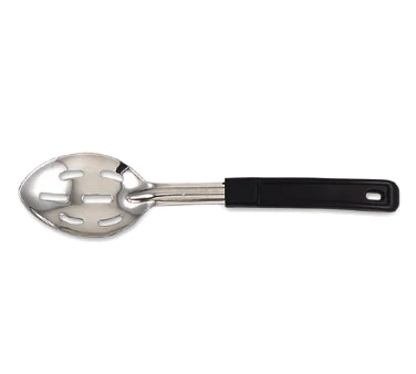 Browne 572353 Heavy Gauge Stainless Steel Slotted Serving Spoon with Black Plastic Handle 15" - Image 2