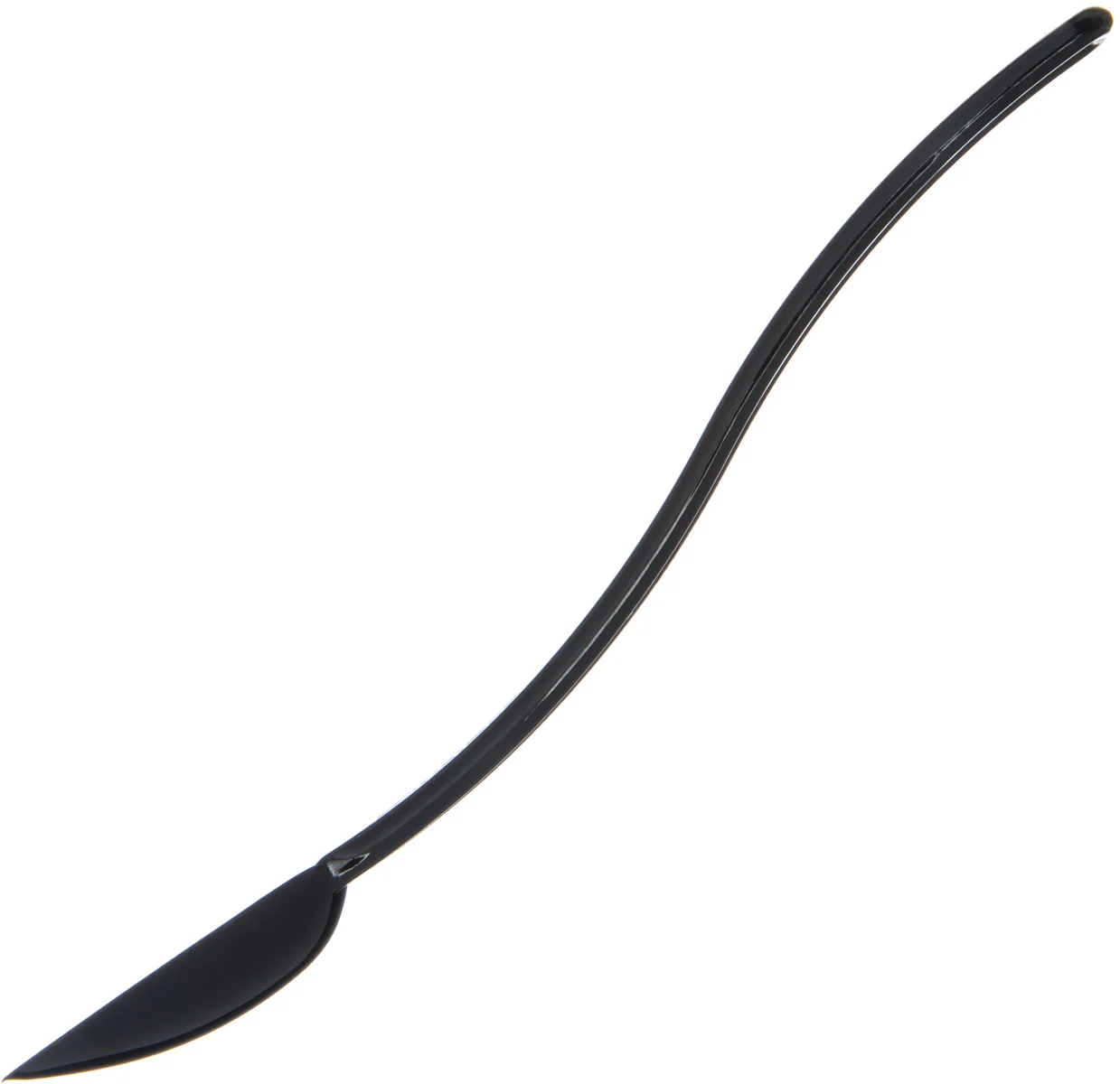 Carlisle 445003 One-Piece Plastic Solid Salad/Buffet Serving Spoon with Notched handle 8" - 1/4 oz. - Black - Image 3