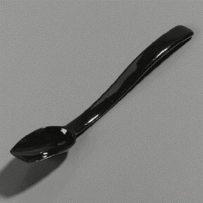 Carlisle 445003 One-Piece Plastic Solid Salad/Buffet Serving Spoon with Notched handle 8" - 1/4 oz. - Black - Image 6