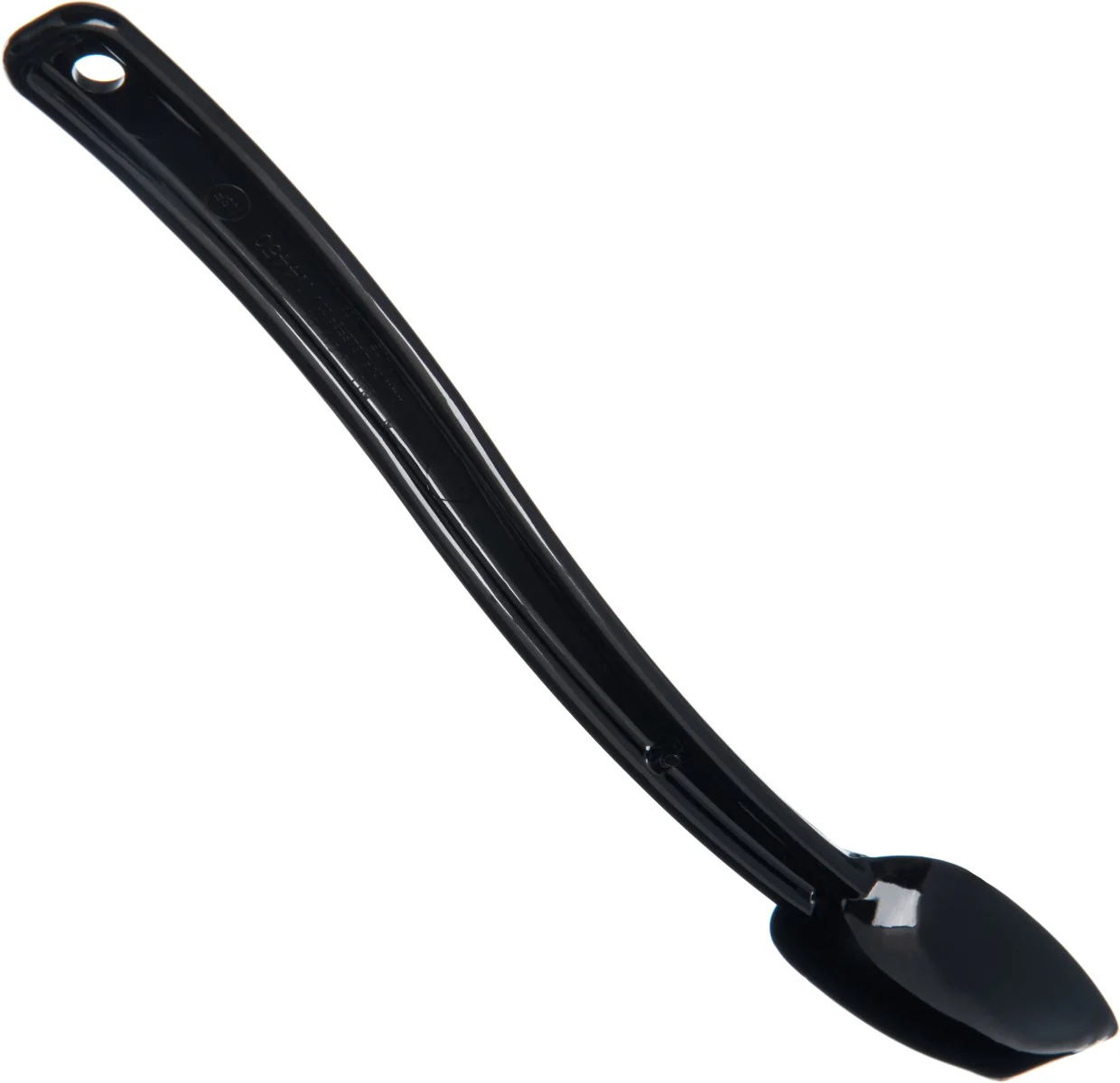 Carlisle 445003 One-Piece Plastic Solid Salad/Buffet Serving Spoon with Notched handle 8" - 1/4 oz. - Black - Image 9