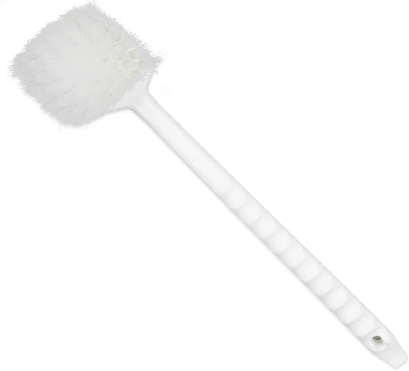 Carlisle 4050000 Sparta All Purpose Kitchen / Utility Scrub Brush with Medium Stiff Nylon Bristles & Pistol Grip Poly Handle 20" - White - Image 3