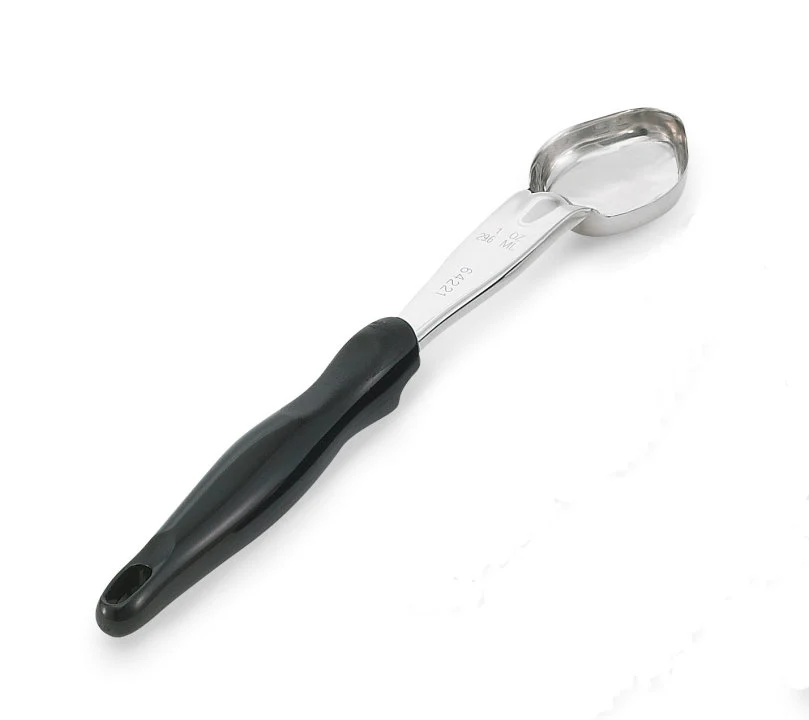 Vollrath 6412120 Jacob's Pride Color-Coded One-Piece Heavy-Duty Stainless Steel Solid Oval Spoodle Food Portioner with Black Nylon Handle 1 oz. - Image 2