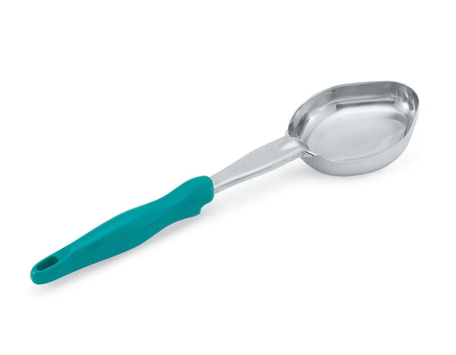 Vollrath 6412445 Jacob's Pride Color-Coded One-Piece Heavy-Duty Stainless Steel Solid Oval Spoodle Food Portioner with Gray Nylon Handle 4 oz. - Image 5