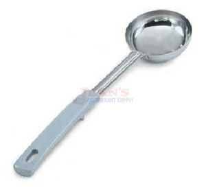 Vollrath 62172 Color-Coded Stainless Steel Solid Round Spoodle Food Portioner with Grip 'N Serve Grey Plastic Handle 4 oz. - Image 2