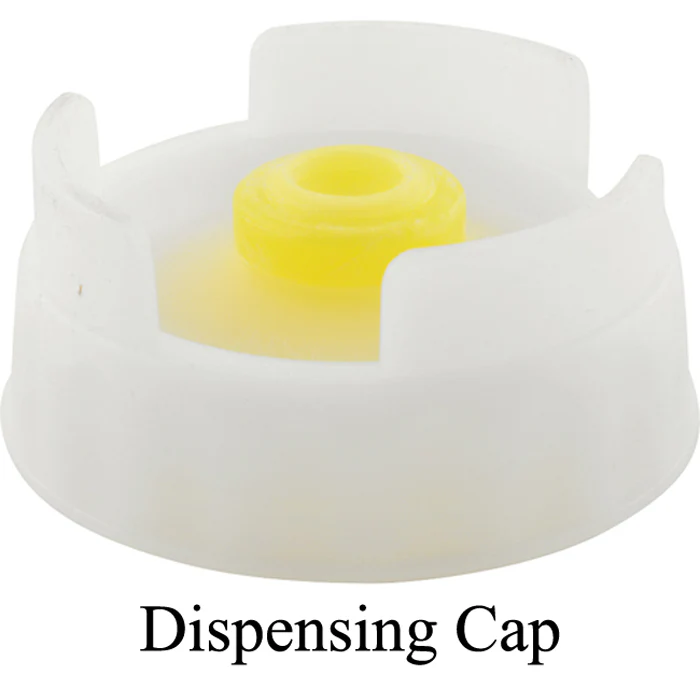 FMP 280-1802 Multi-Purpose Double-Ended FIFO Squeeze Bottle with (1) Label Cap & (1) Dispensing Cap - 12 oz. - Wide Mouth - Image 3