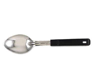 Browne 572331 Heavy Gauge Stainless Steel Solid Serving Spoon with Black Plastic Handle 13" - Image 2
