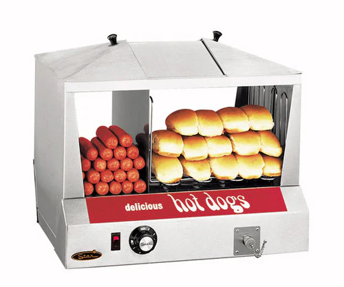 Star 35SSC Hot Dog Steamer & Bun Warmer 18" - Holds 130 Dogs & 30-40 Buns - 120v