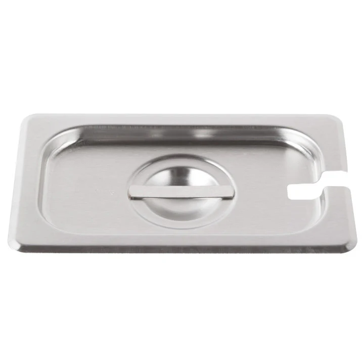 Vollrath 75460 Super Pan V Stainless Steel Steam Table Flat Slotted Food Pan Cover - 1/9 Size - Image 4