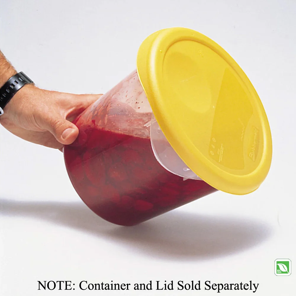 Rubbermaid FG572200YEL Polyethylene Round Food Storage Container Lid for 2-4 qt. - Yellow - Image 5